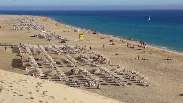 Beach Morro Jable, Fuerteventura, Kanarya Adaları, İspanya — Stok video