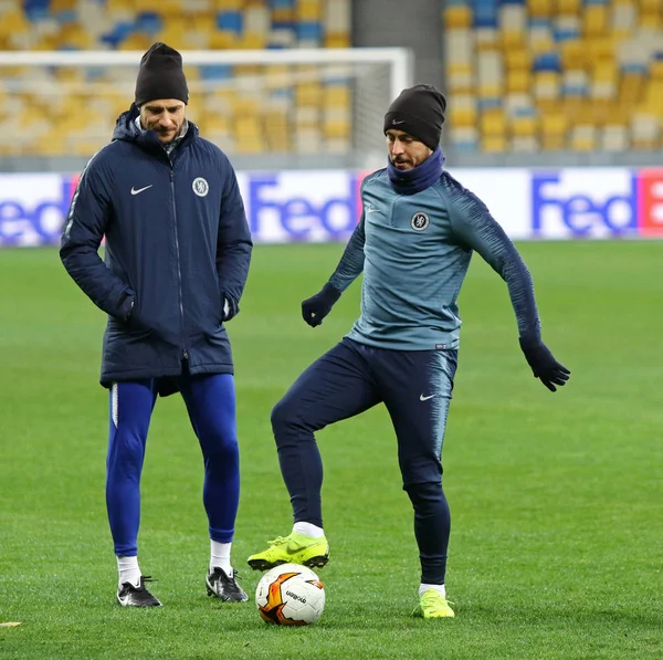 UEFA Avrupa Ligi. Dinamo Kiev v Chelsea. Maç öncesi eğitim — Stok fotoğraf