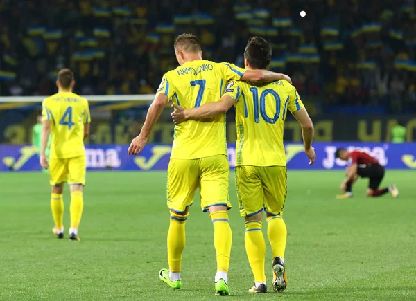 2018年亚足联世界杯乌克兰对土耳其在哈尔科夫的比赛 — 图库照片
