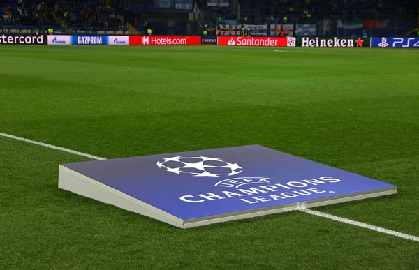 UEFA Champions League skylt — Stockfoto