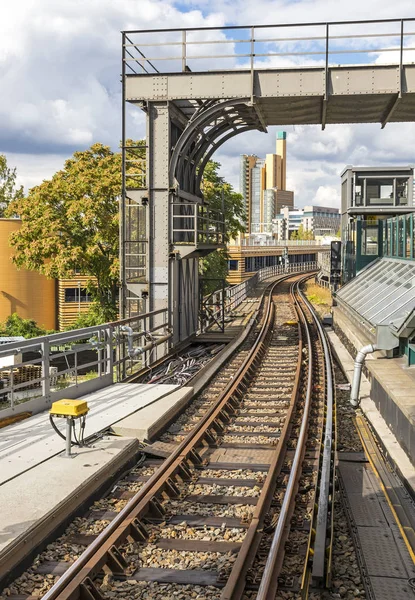 Järnväg-spåra av Berlin Metro, Tyskland — Stockfoto