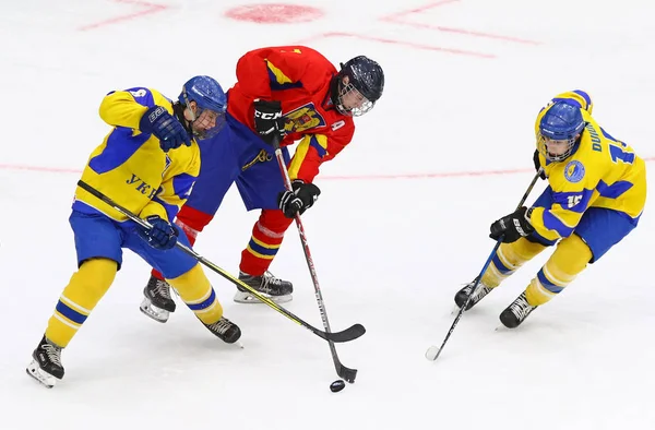 IIHF 2018 χόκεϊ επί πάγου U18 παγκόσμιο πρωτάθλημα Κιρ 1β — Φωτογραφία Αρχείου