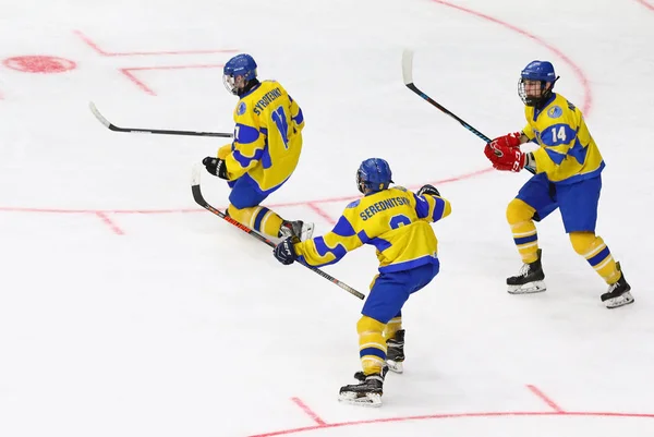 IIHF 2018 ishockey U18 världsmästerskap div 1b — Stockfoto