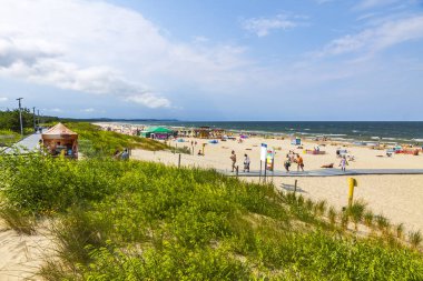 Swinoujscie Usedom adasında Baltık deniz plajı, Polonya