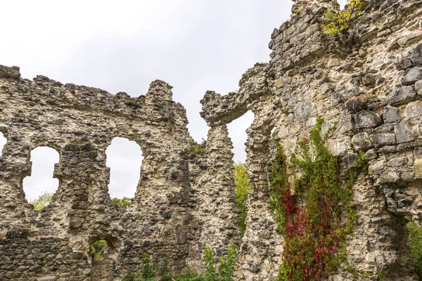 Ruiny středověkého hradu ve vesnici Seredne, Ukrajina — Stock fotografie