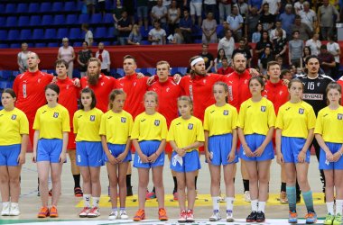 Ehf Euro 2020 Elemeleri hentbol oyunu Ukrayna v Danimarka