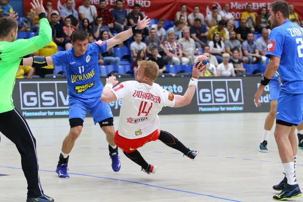 EHF EURO 2020 Pertandingan bola tangan kualifikasi Ukraina v Denmark — Stok Foto