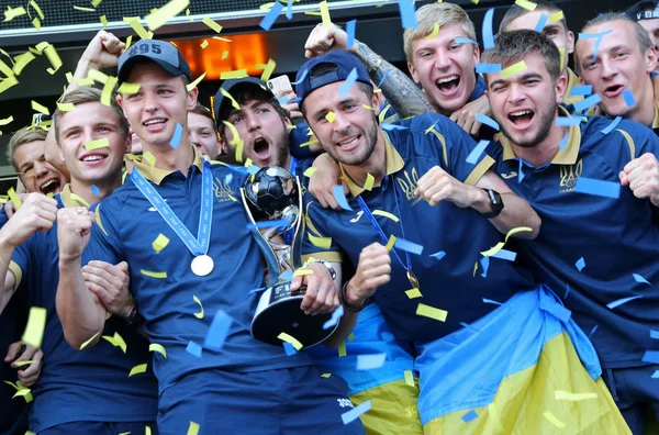 Equipo Nacional de Ucrania, el ganador de la Copa Mundial Sub-20 de la FIFA 2019 — Foto de Stock