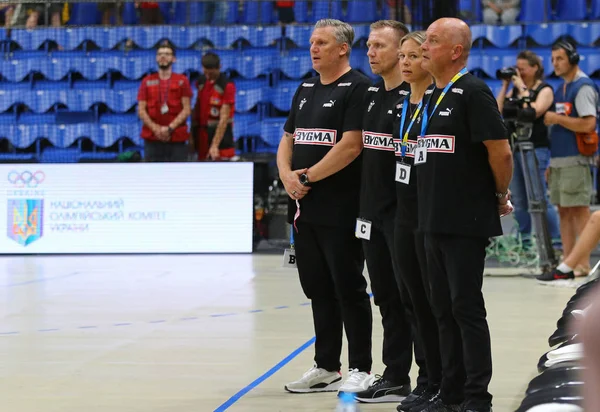 Ehf EM 2020 Qualifikationsspiel Handball Ukraine gegen Dänemark — Stockfoto