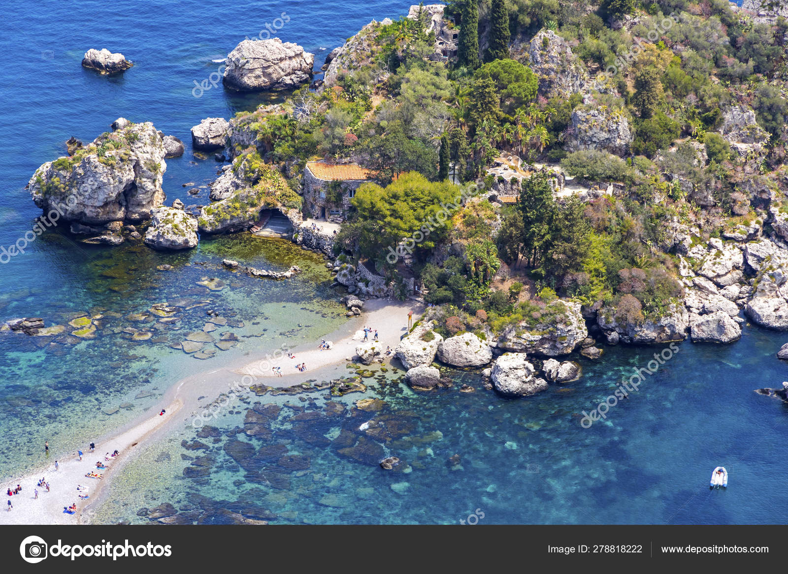 Isola Bella Island And Beach In Taormina Sicily Italy Stock Photo C Katatonia