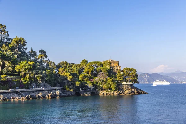 Schöner blick auf die bucht von paraggi in santa margherita ligure, — Stockfoto