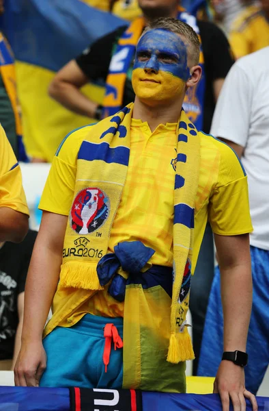 UEFA EURO 2016 jogo Ucrânia v Irlanda do Norte — Fotografia de Stock