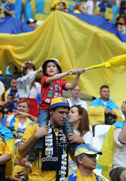UEFA Euro 2016 gra Ukraina przeciwko Irlandii Północnej — Zdjęcie stockowe