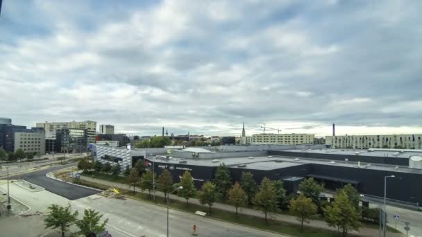 Vista panorámica del distrito de Sadama (Puerto) en Tallin, Estonia — Vídeos de Stock