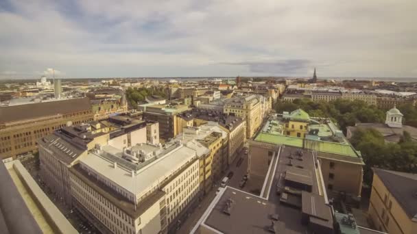 Vista aérea panorâmica da cidade de Helsínquia, capital da Finlândia — Vídeo de Stock