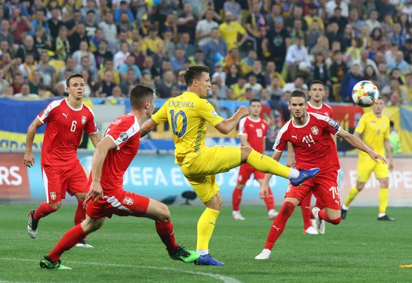 UEFA Euro 2020 runda kwalifikacyjna: Ukraina-Serbia — Zdjęcie stockowe