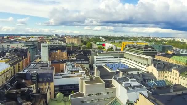 Panoramic aerial view of Helsinki city, capital of Finland — Stock Video