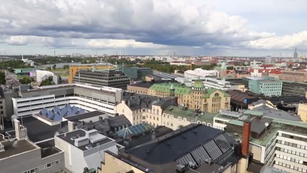 Vista aérea panorámica de la ciudad de Helsinki, capital de Finlandia — Vídeo de stock