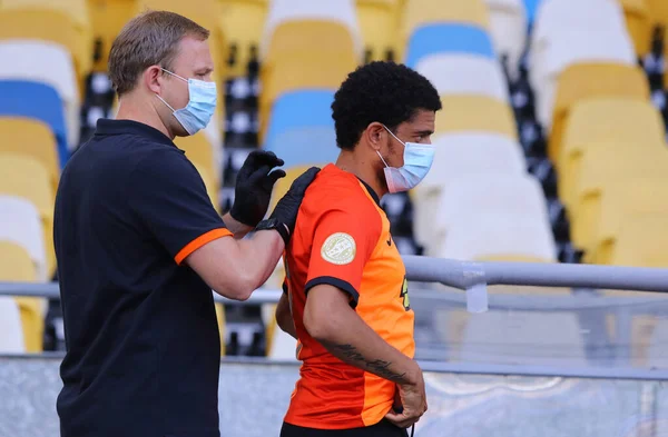 Kyiv Ucrania Julio 2020 Taison Shakhtar Donetsk Prepara Para Partido — Foto de Stock