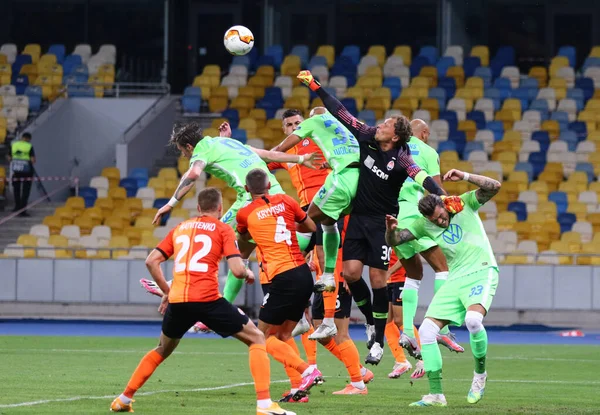 Kyiv Ukraine August 2020 Shakhtar Donetsk Orange Vfl Wolfsburg Green — Stok fotoğraf