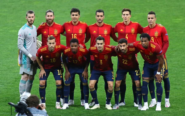 Kyiv Ukraine October 2020 Players Spain National Team Pose Group — Stock Photo, Image