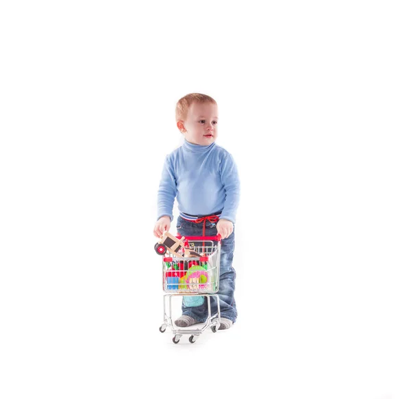 Boy and shopping — Stock Photo, Image