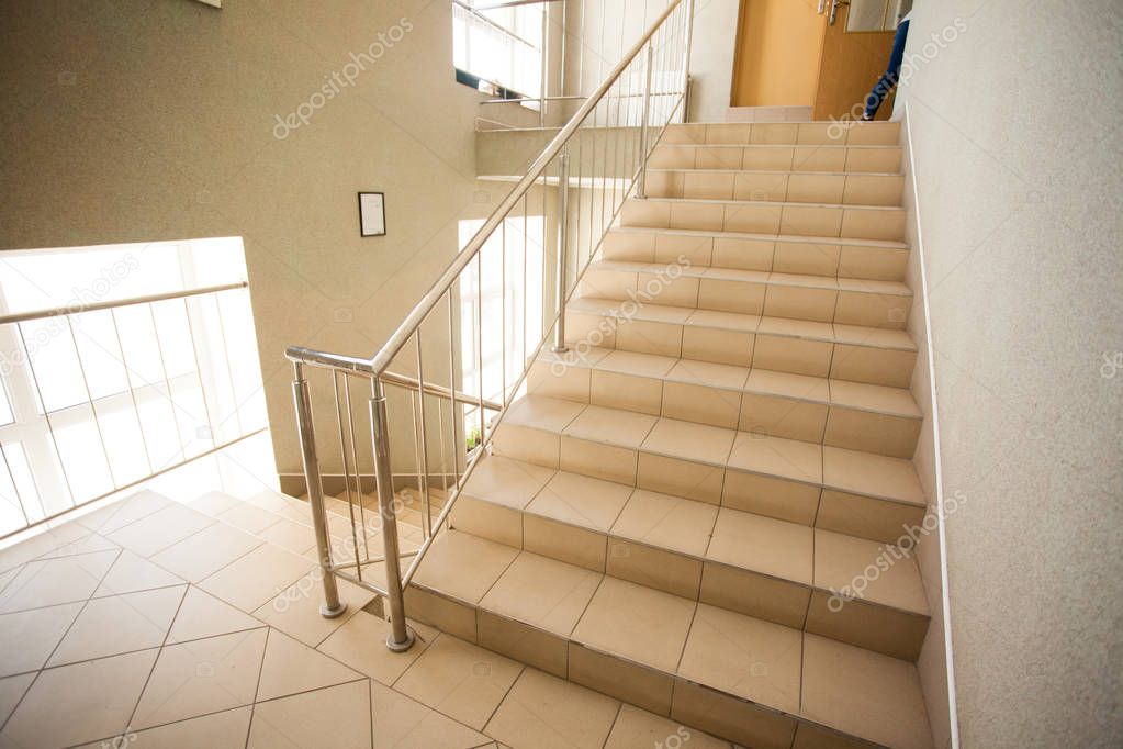 School corridor with stairs