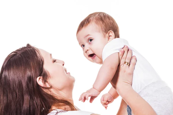 Mother and Baby on white Royalty Free Stock Photos