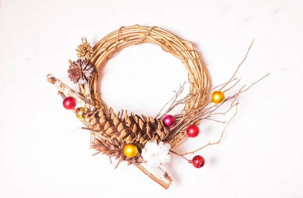 Vintage stylish Christmas wreath — Stock Photo, Image