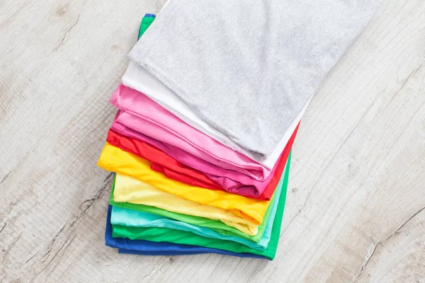 Colorful Stack of clothes — Stock Photo, Image
