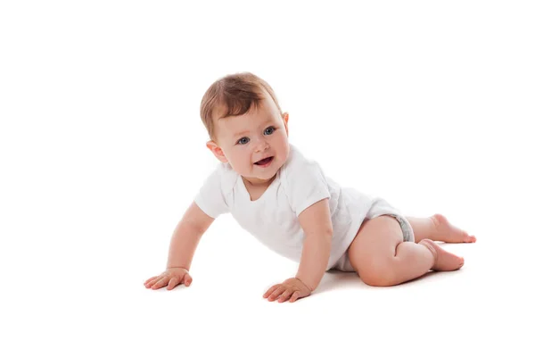 Retrato de adorable bebé oloroso feliz —  Fotos de Stock