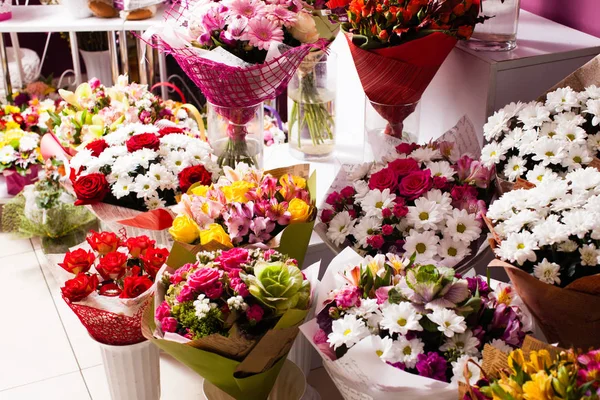 Belas Flores Coloridas Loja Flores — Fotografia de Stock