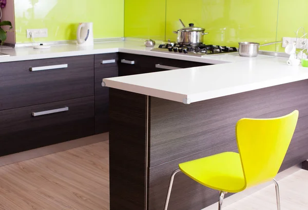 Modern kitchen in the villa Stock Photo