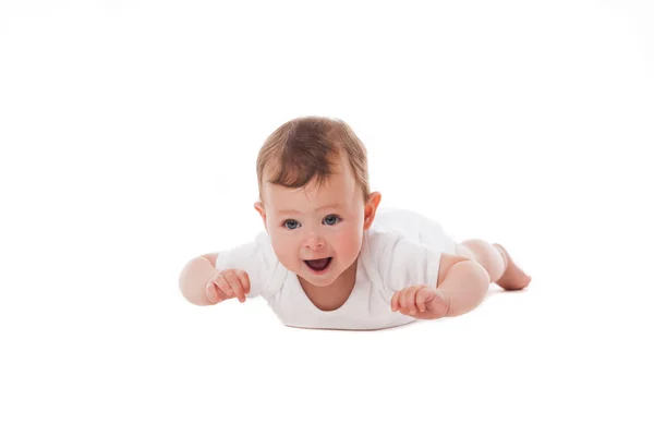 Cute baby lying on stomach. — Stock Photo, Image