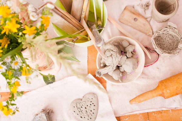 Child hands with plasticine — Stock Photo, Image