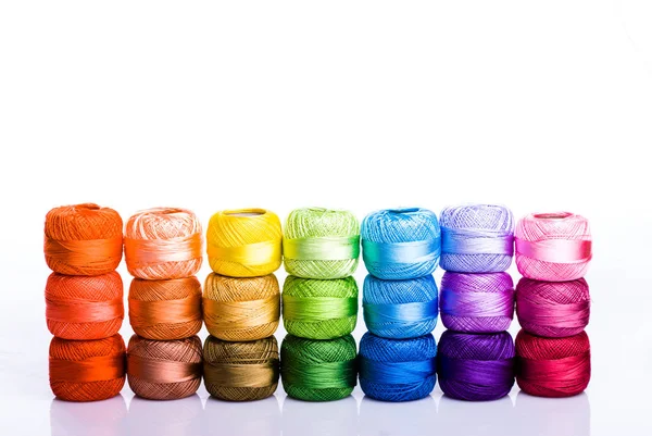 Rows of bright threads — Stock Photo, Image
