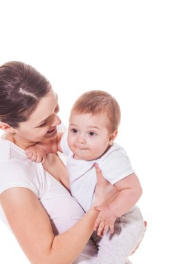 Çekici genç anne ile bebeği görünümünü kapat