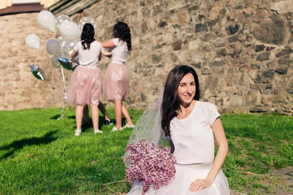 La futura sposa sul addio al nubilato — Foto Stock