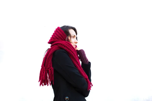 Mulher vestida com roupas de inverno — Fotografia de Stock