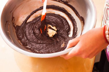 Bir kase çikolata erime yakın çekim