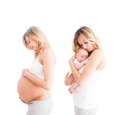 Hamile kadın ve bebeği olan aynı kadın.