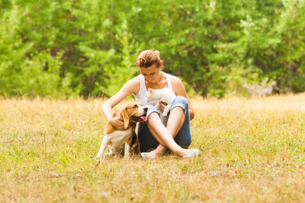 Animali domestici come popoli concetto di migliori amici — Foto Stock