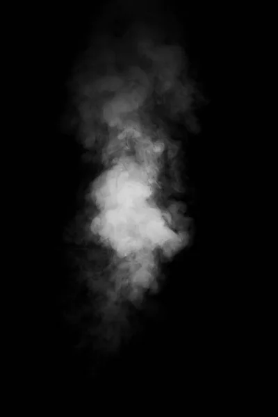 Fehér vízgőz izolált fekete háttér — Stock Fotó