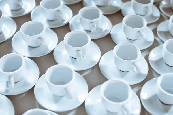 Simple pattern made of empty cups of coffee
