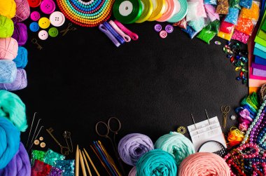 Yaratıcı el yapımı, üst görünüm çerçevesi için el sanatları malzemeleri