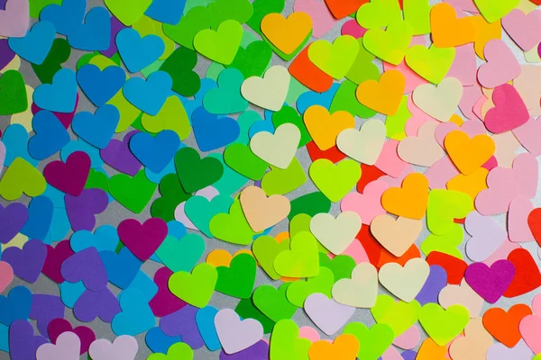 Бумага радуга цвета сердца как шаблон для дизайна — стоковое фото