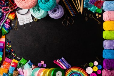 Yaratıcı el yapımı, üst görünüm çerçevesi için el sanatları malzemeleri