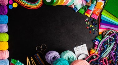 Yaratıcı el yapımı, üst görünüm çerçevesi için el sanatları malzemeleri