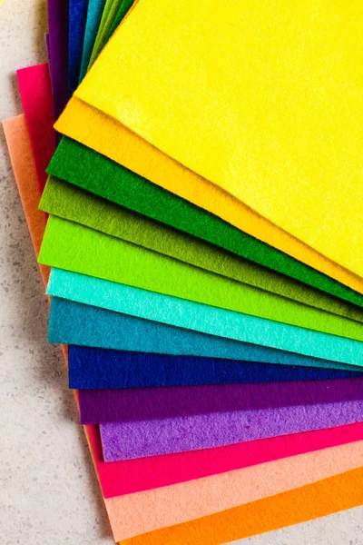 Felt rainbow palette close up top view — Stock Photo, Image