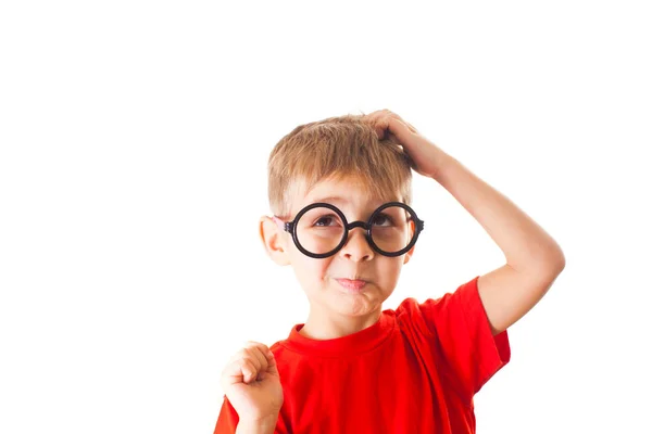 Retrato de niño elegante aislado en pizarra blanca — Foto de Stock